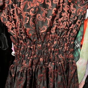 Elegant Black and Red Midi Dress